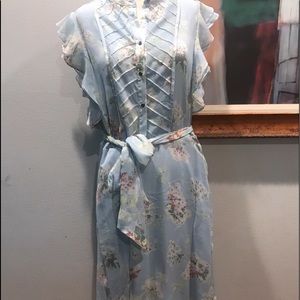 Lauren Ralph Lauren Baby Blue Floral Dress